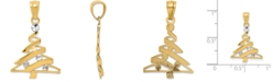 Macy's Two-Tone Modern Christmas Tree Charm Pendant in 14k Gold